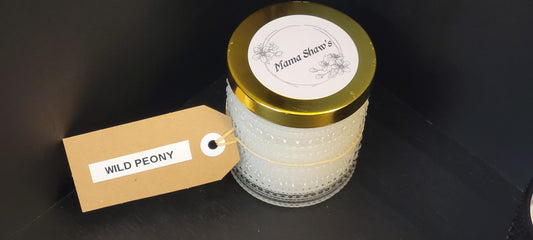 Pre-Made Wild Peony White Vintage Boho Candle